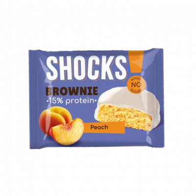 Протеиновое печенье глазированное Брауни "Персик" FitnesShock
